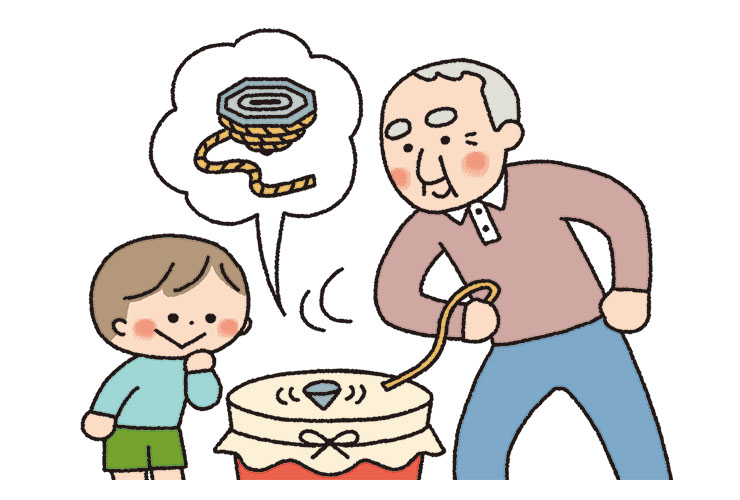 ベーゴマあそびのイラスト