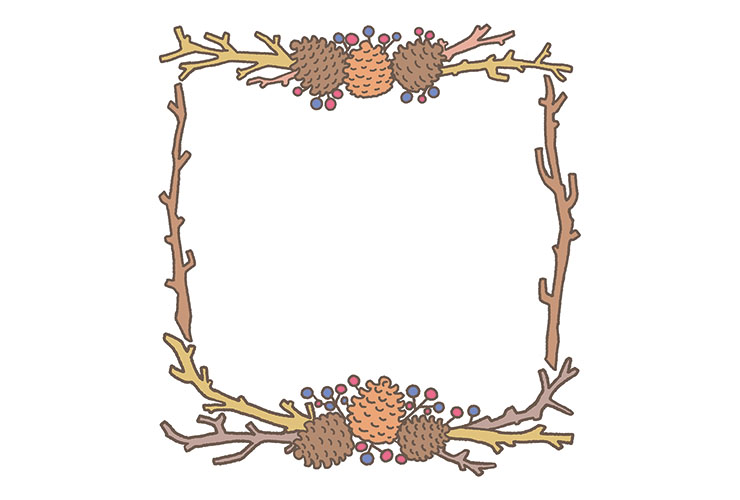 松ぼっくりの飾り枠