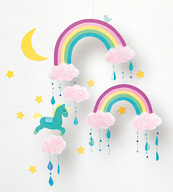 ユニコーンとにじのキラふわモビール