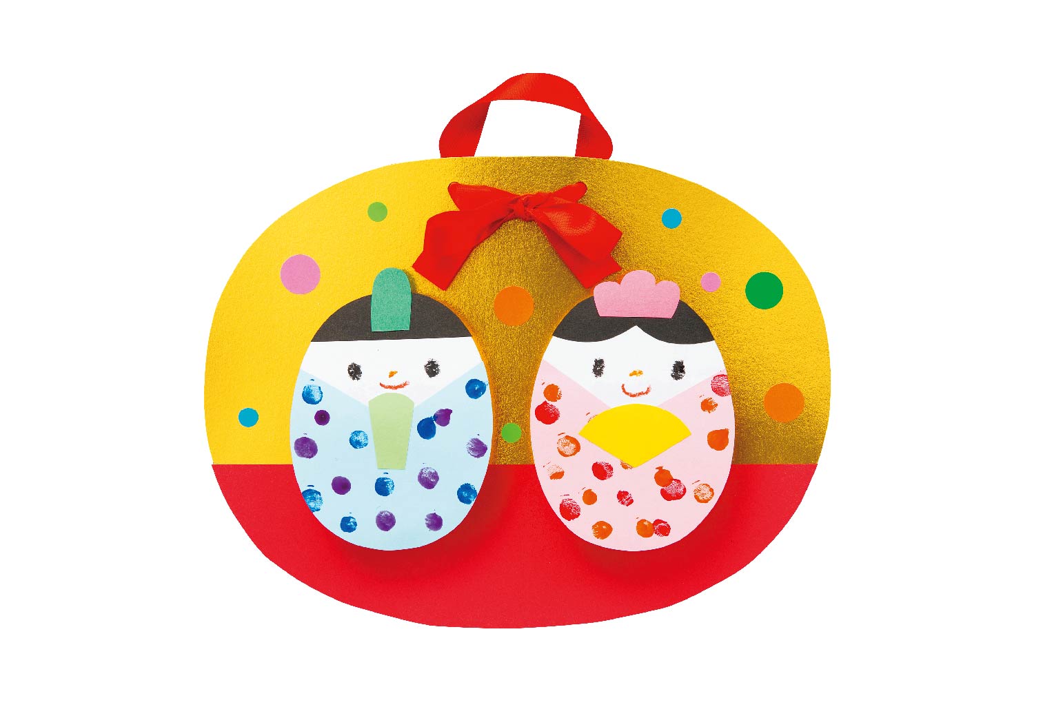 指スタンプのおひなさま