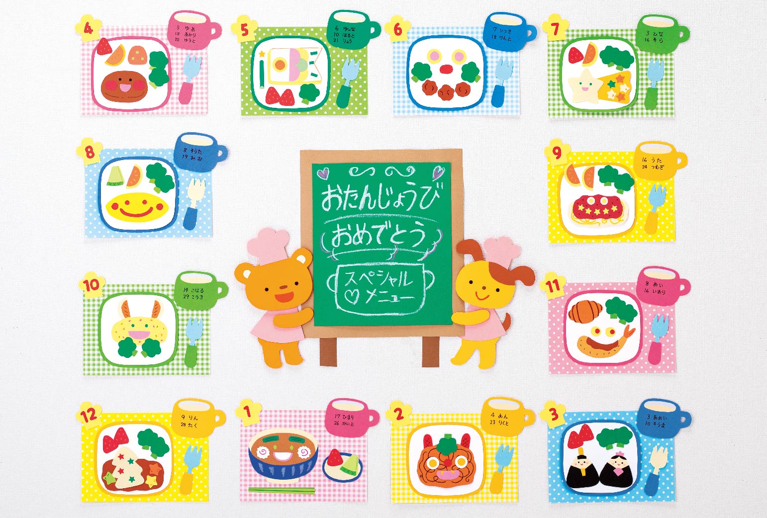 ランチプレートのお誕生表