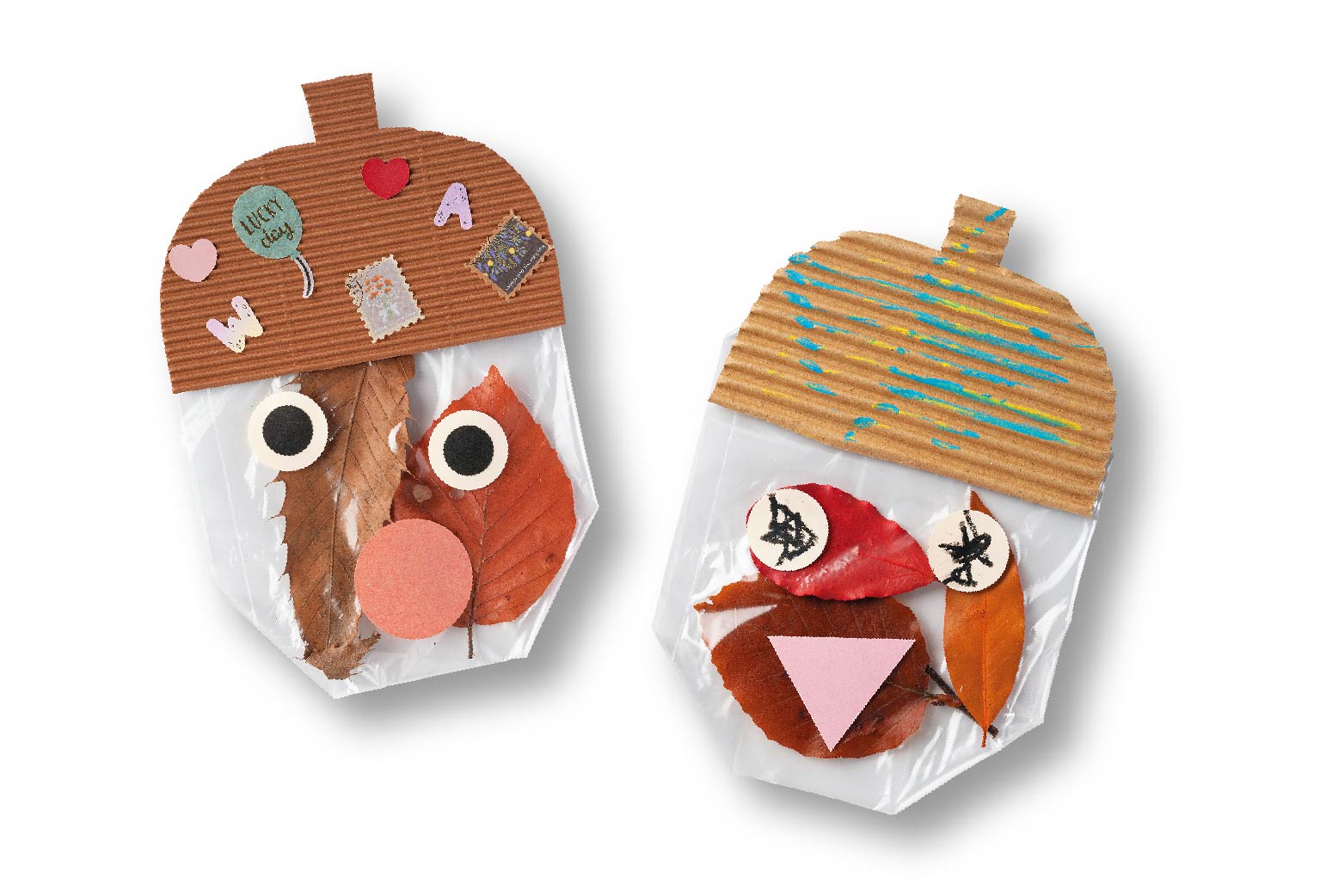 落ち葉模様のどんぐり